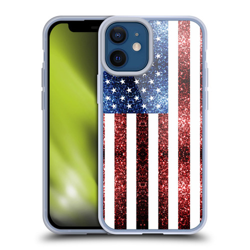 PLdesign Flags USA Glitters Soft Gel Case for Apple iPhone 12 Mini