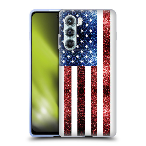 PLdesign Flags USA Glitters Soft Gel Case for Motorola Edge S30 / Moto G200 5G
