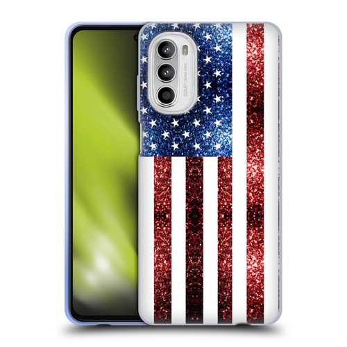 PLdesign Flags USA Glitters Soft Gel Case for Motorola Moto G52