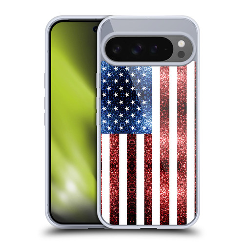 PLdesign Flags USA Glitters Soft Gel Case for Google Pixel 9 Pro XL
