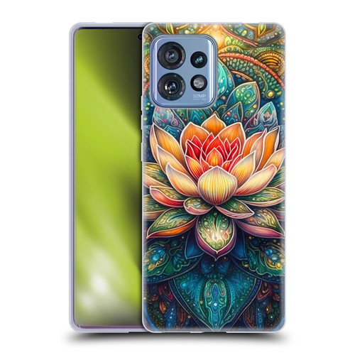 Mark Ashkenazi Multicolor Florals Lotus Soft Gel Case for Motorola Moto Edge 40 Pro