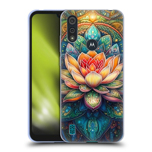 Mark Ashkenazi Multicolor Florals Lotus Soft Gel Case for Motorola Moto E6s (2020)