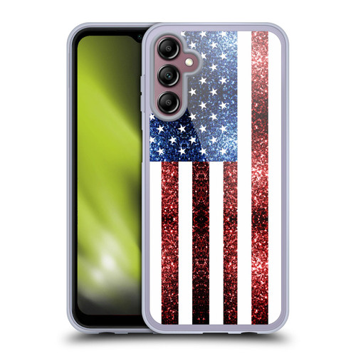 PLdesign Flags USA Glitters Soft Gel Case for Samsung Galaxy A14 5G