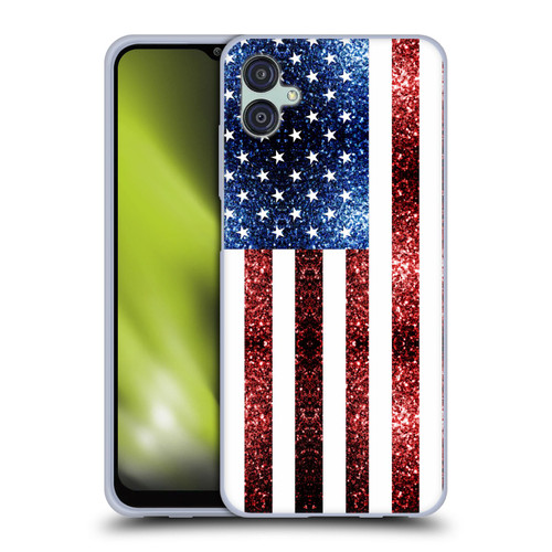 PLdesign Flags USA Glitters Soft Gel Case for Samsung Galaxy M04 5G / A04e