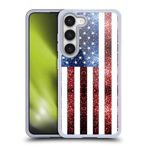 PLdesign Flags USA Glitters Soft Gel Case for Samsung Galaxy S23 5G