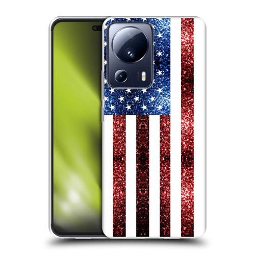 PLdesign Flags USA Glitters Soft Gel Case for Xiaomi 13 Lite 5G