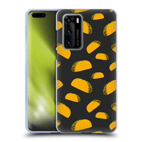 PLdesign Food Patterns Cool Fun Taco Soft Gel Case for Huawei P40 5G