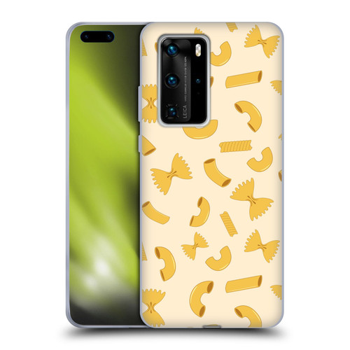 PLdesign Food Patterns Macaroni Pasta Gold Soft Gel Case for Huawei P40 Pro / P40 Pro Plus 5G