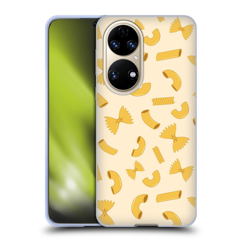 PLdesign Food Patterns Macaroni Pasta Gold Soft Gel Case for Huawei P50