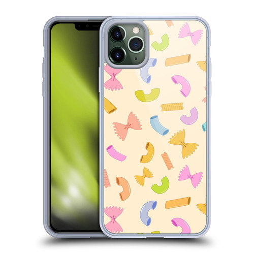 PLdesign Food Patterns Macaroni Pasta Colored Soft Gel Case for Apple iPhone 11 Pro Max