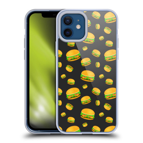 PLdesign Food Patterns Cool Fun Burger Soft Gel Case for Apple iPhone 12 / iPhone 12 Pro