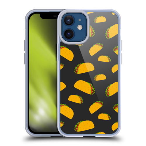 PLdesign Food Patterns Cool Fun Taco Soft Gel Case for Apple iPhone 12 Mini