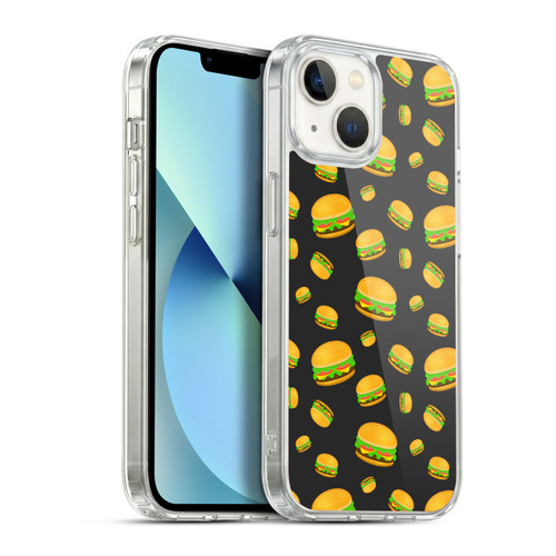 PLdesign Food Patterns Cool Fun Burger Soft Gel Case for Apple iPhone 13