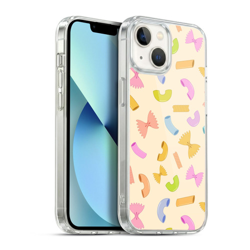 PLdesign Food Patterns Macaroni Pasta Colored Soft Gel Case for Apple iPhone 13