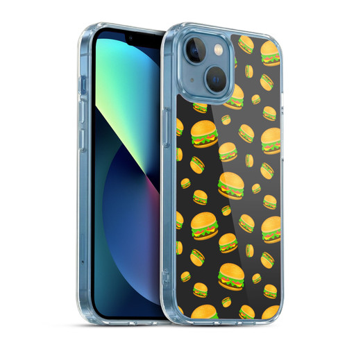 PLdesign Food Patterns Cool Fun Burger Soft Gel Case for Apple iPhone 13 Mini & MagSafe