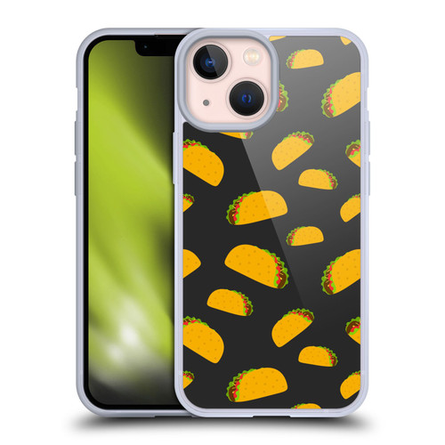PLdesign Food Patterns Cool Fun Taco Soft Gel Case for Apple iPhone 13 Mini