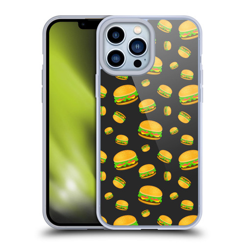 PLdesign Food Patterns Cool Fun Burger Soft Gel Case for Apple iPhone 13 Pro Max