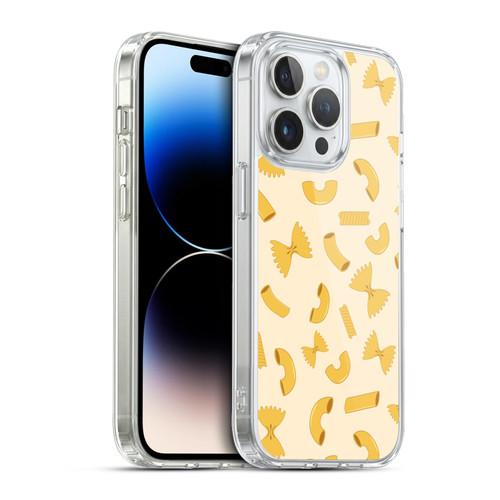 PLdesign Food Patterns Macaroni Pasta Gold Soft Gel Case for Apple iPhone 13 Pro & MagSafe