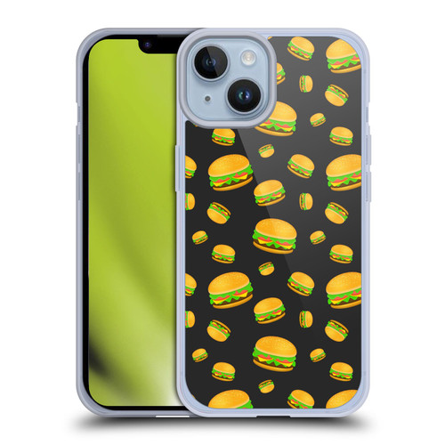 PLdesign Food Patterns Cool Fun Burger Soft Gel Case for Apple iPhone 14