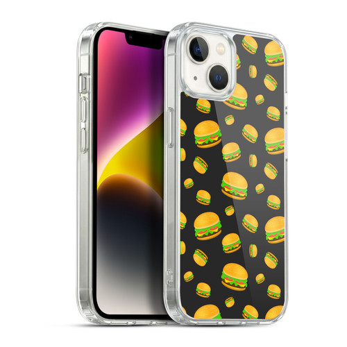 PLdesign Food Patterns Cool Fun Burger Soft Gel Case for Apple iPhone 14 Plus & MagSafe