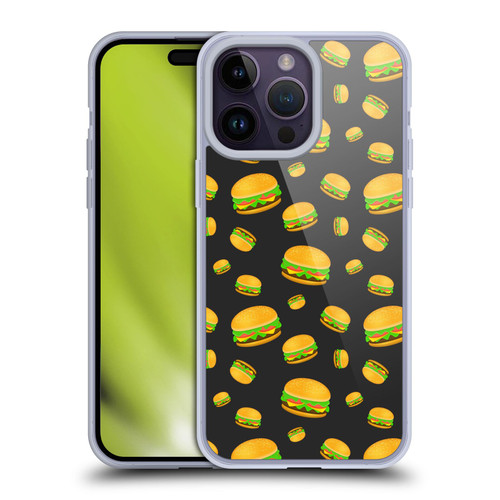 PLdesign Food Patterns Cool Fun Burger Soft Gel Case for Apple iPhone 14 Pro Max