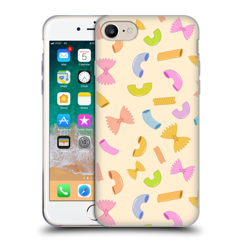 PLdesign Food Patterns Macaroni Pasta Colored Soft Gel Case for Apple iPhone 7 / 8 / SE 2020 & 2022