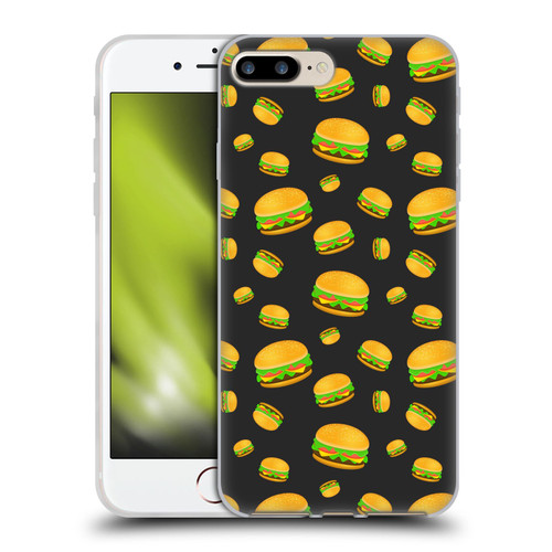 PLdesign Food Patterns Cool Fun Burger Soft Gel Case for Apple iPhone 7 Plus / iPhone 8 Plus