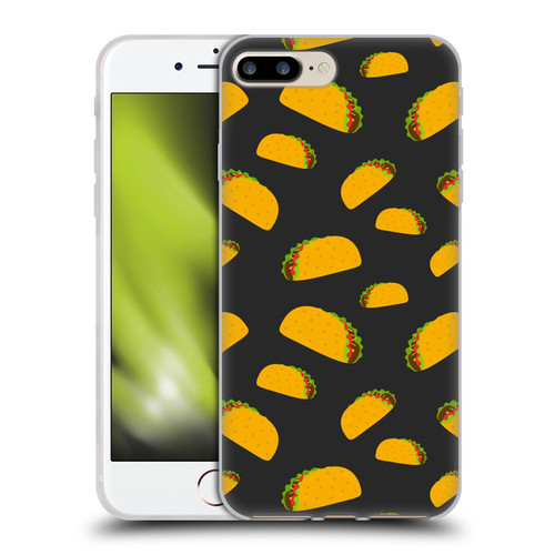 PLdesign Food Patterns Cool Fun Taco Soft Gel Case for Apple iPhone 7 Plus / iPhone 8 Plus