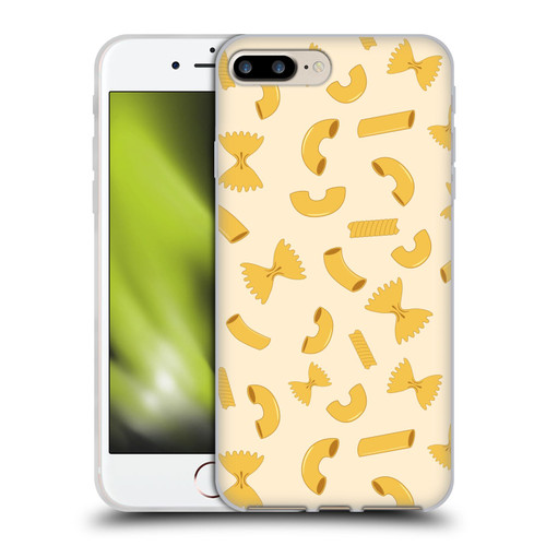 PLdesign Food Patterns Macaroni Pasta Gold Soft Gel Case for Apple iPhone 7 Plus / iPhone 8 Plus