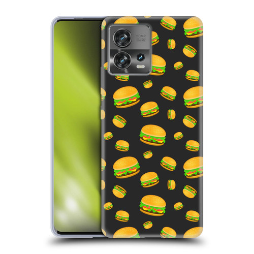 PLdesign Food Patterns Cool Fun Burger Soft Gel Case for Motorola Moto Edge 30 Fusion