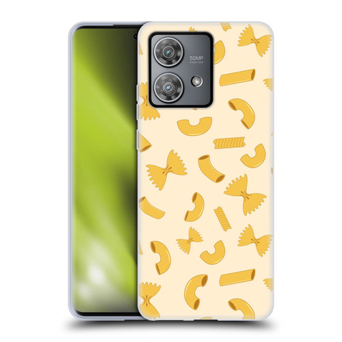 PLdesign Food Patterns Macaroni Pasta Gold Soft Gel Case for Motorola Edge 40 Neo 5G