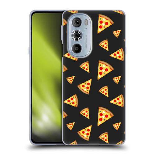 PLdesign Food Patterns Cool Fun Pizza Slices Black Soft Gel Case for Motorola Edge X30