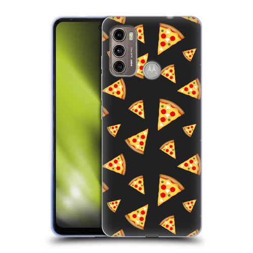 PLdesign Food Patterns Cool Fun Pizza Slices Black Soft Gel Case for Motorola Moto G60 / Moto G40 Fusion