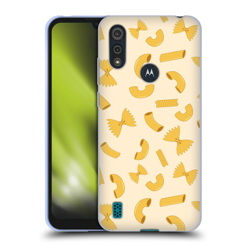 PLdesign Food Patterns Macaroni Pasta Gold Soft Gel Case for Motorola Moto E6s (2020)