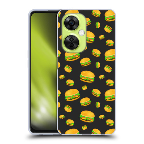 PLdesign Food Patterns Cool Fun Burger Soft Gel Case for OnePlus Nord CE 3 Lite 5G