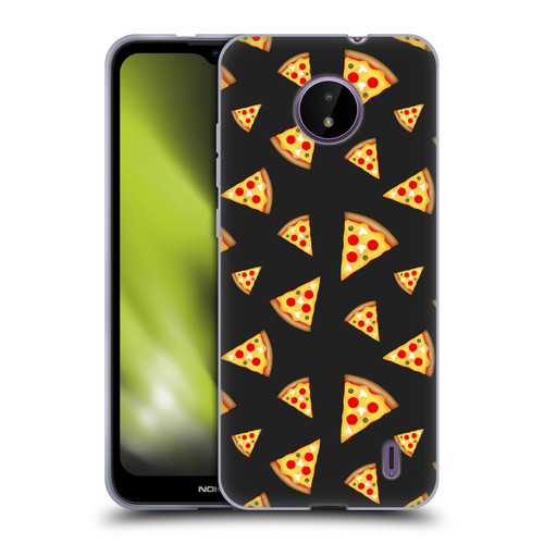 PLdesign Food Patterns Cool Fun Pizza Slices Black Soft Gel Case for Nokia C10 / C20