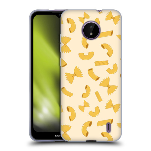 PLdesign Food Patterns Macaroni Pasta Gold Soft Gel Case for Nokia C10 / C20