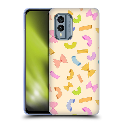 PLdesign Food Patterns Macaroni Pasta Colored Soft Gel Case for Nokia X30