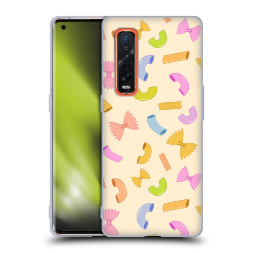 PLdesign Food Patterns Macaroni Pasta Colored Soft Gel Case for OPPO Find X2 Pro 5G
