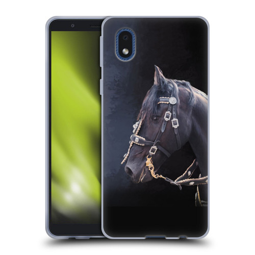 Simone Gatterwe Pegasus And Unicorns Friesian Horse Soft Gel Case for Samsung Galaxy A01 Core (2020)