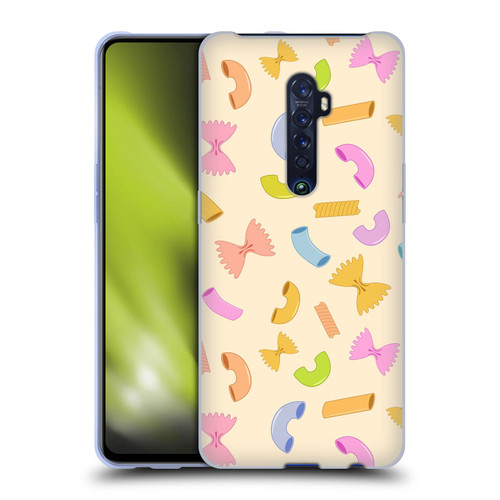 PLdesign Food Patterns Macaroni Pasta Colored Soft Gel Case for OPPO Reno 2