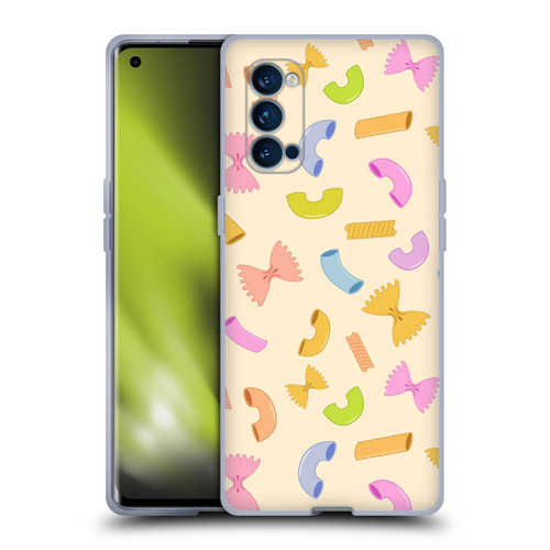 PLdesign Food Patterns Macaroni Pasta Colored Soft Gel Case for OPPO Reno 4 Pro 5G
