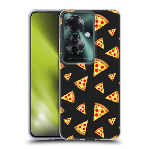 PLdesign Food Patterns Cool Fun Pizza Slices Black Soft Gel Case for OPPO Reno11 F 5G / F25 Pro 5G