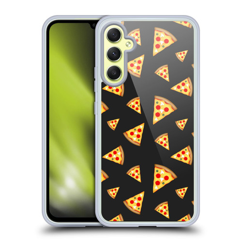 PLdesign Food Patterns Cool Fun Pizza Slices Black Soft Gel Case for Samsung Galaxy A34 5G