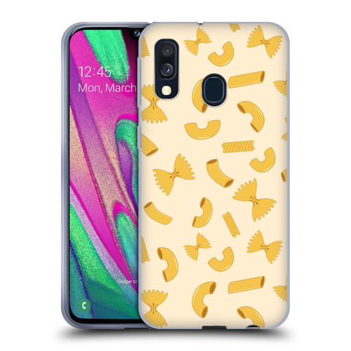 PLdesign Food Patterns Macaroni Pasta Gold Soft Gel Case for Samsung Galaxy A40 (2019)