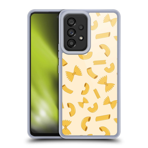 PLdesign Food Patterns Macaroni Pasta Gold Soft Gel Case for Samsung Galaxy A53 5G (2022)