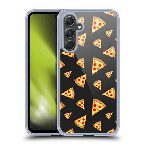PLdesign Food Patterns Cool Fun Pizza Slices Black Soft Gel Case for Samsung Galaxy A54 5G
