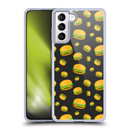 PLdesign Food Patterns Cool Fun Burger Soft Gel Case for Samsung Galaxy S21+ 5G