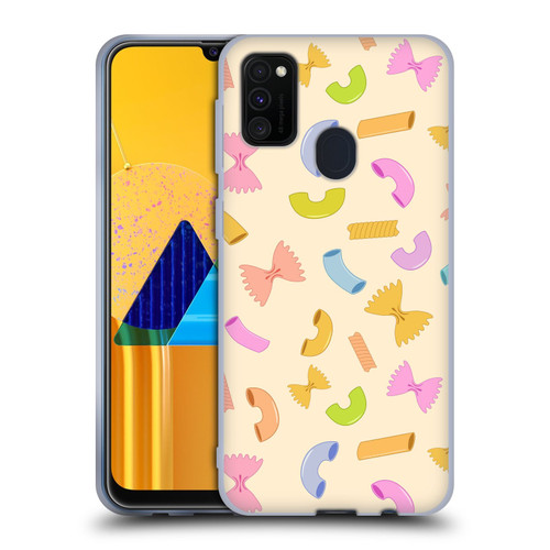PLdesign Food Patterns Macaroni Pasta Colored Soft Gel Case for Samsung Galaxy M30s (2019)/M21 (2020)