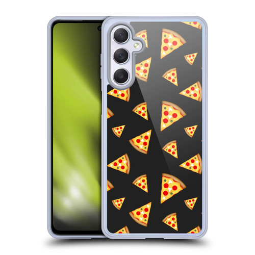 PLdesign Food Patterns Cool Fun Pizza Slices Black Soft Gel Case for Samsung Galaxy M54 5G